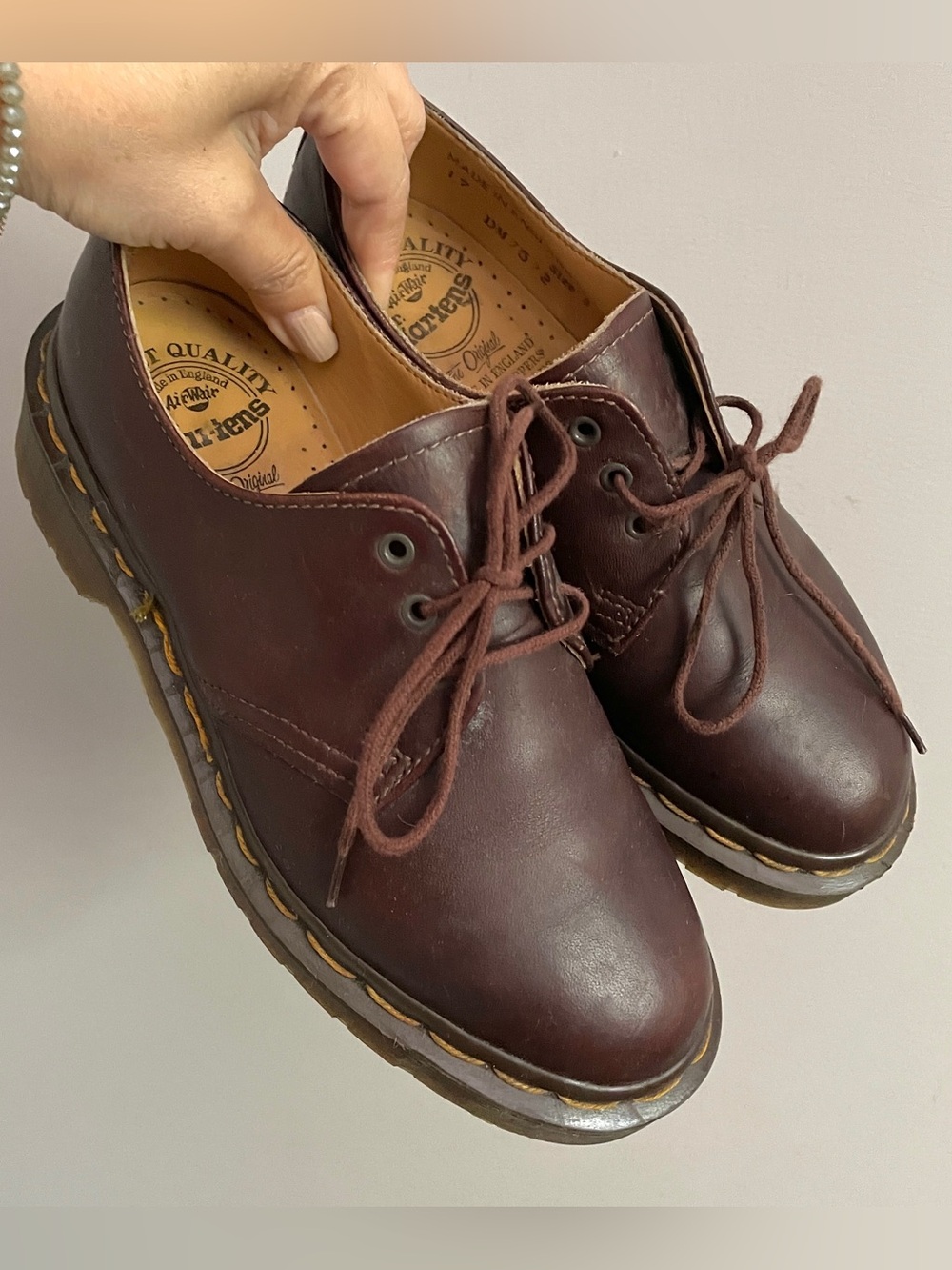 Vintage 90s Doc Martens Brown MIE England Oxford - 2UK/5US